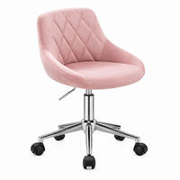 BÜROSTUHL höhenverstellbar drehbar Samt Pink - Pink, Metall (37.5/77/31.5cm) - Meubliv