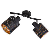 LED DECKENLEUCHTE TUNNO Schwarz Gold Metall - Schwarz, Metall (29.6/10/16cm)