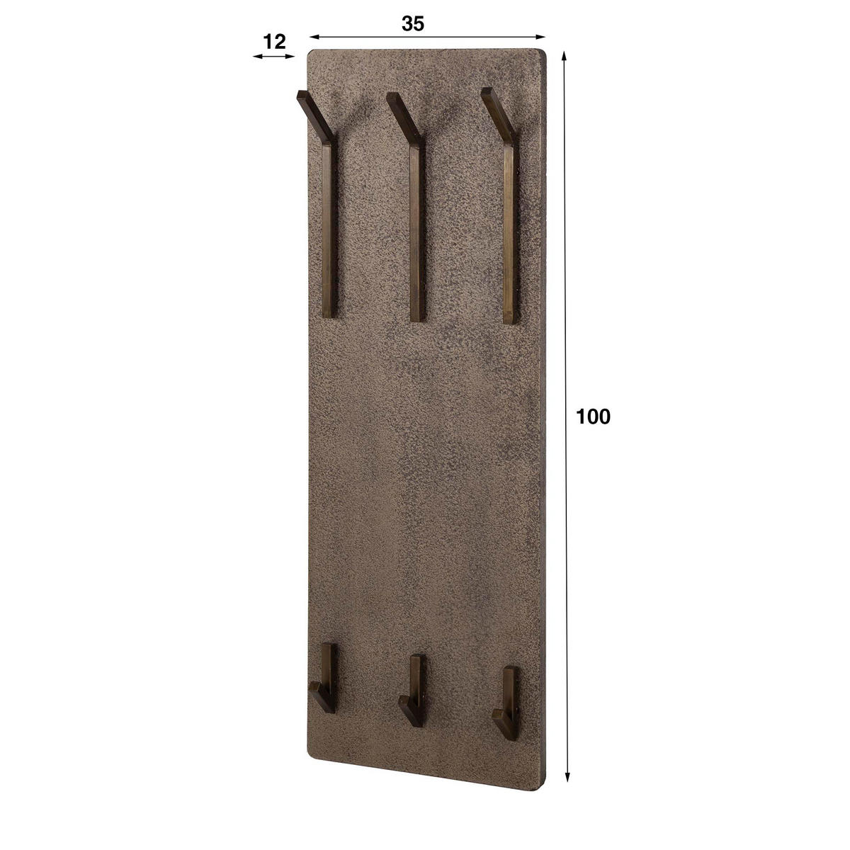 WANDGARDEROBE Ferro Braun 12/35/100 cm - Braun, Metall (35/100/12cm) - Hoyz Collection