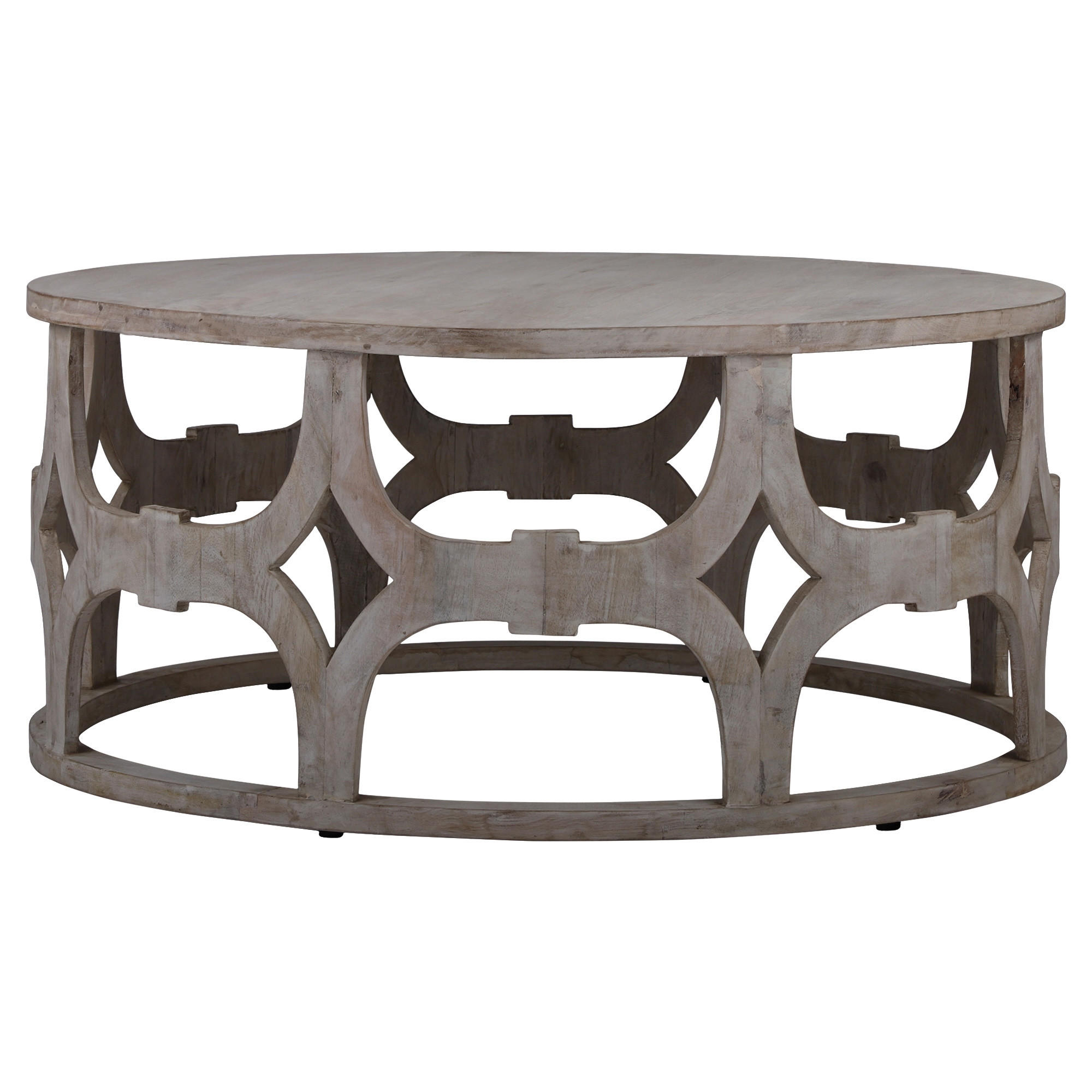 COUCHTISCH Ø100x45 cm rund Natur handgefertigt aus Mangoholz - Naturfarben, Holz (100/45/100cm) - WOMO-DESIGN