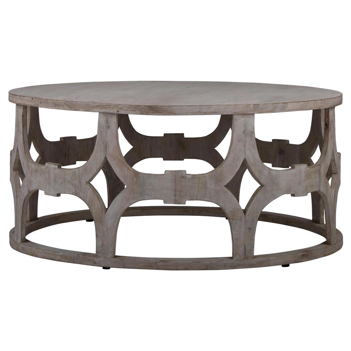 COUCHTISCH Ø100x45 cm rund Natur handgefertigt aus Mangoholz - Naturfarben, Holz (100/45/100cm) - WOMO-DESIGN