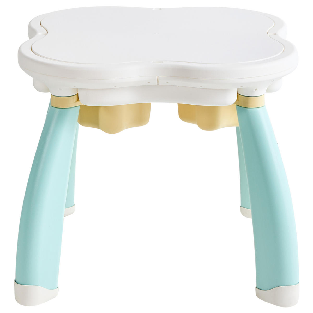 KINDERTISCH mit Stühlen Weiß/Blau Bunyan - Blau/Weiß, Kunststoff (65/55/65cm) - Beliani