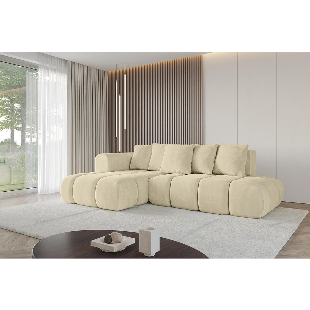 Thumbnail - Altdecor Ecksofa, Beige, Textil, 4-Sitzer, L-Form, Ottomane links, 289x180 cm, Wohnzimmer, Sofas & Couches, Wohnlandscha...