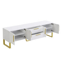 TV-SCHRANK Hochglanz 170 x 40 x 53,5 cm Weiß MDF mit 4 Türen - Weiß, Holzwerkstoff (40/53.5/170cm) - Beauniv