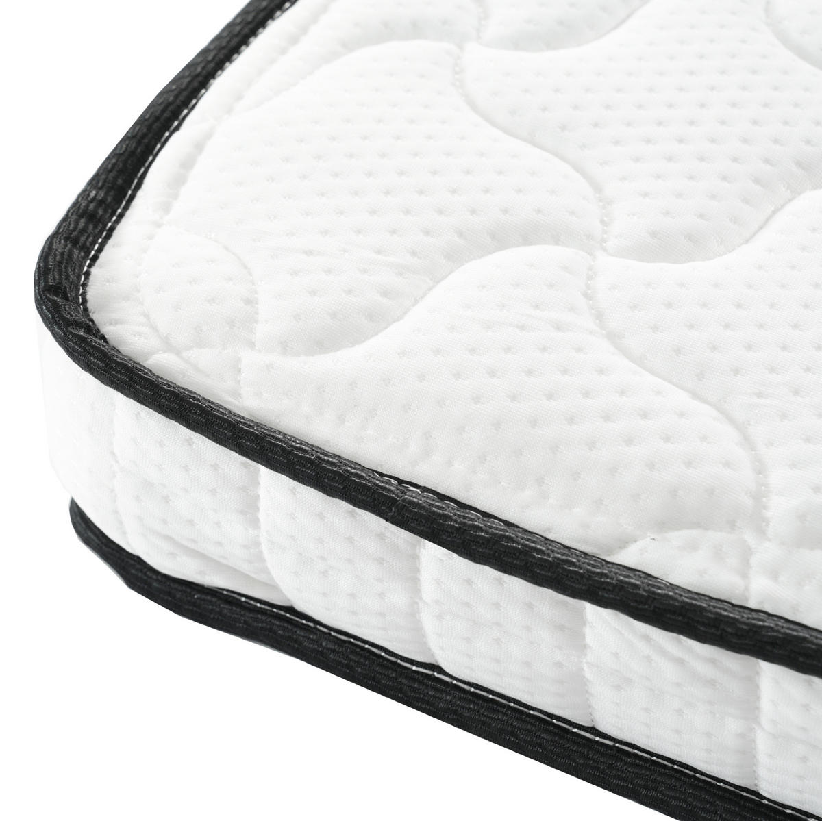 HOCHBETT 90/200 cm Weiß mit Sicherheitstreppe und Stauraum mit Matratze - Weiß, Metall (90/200cm) - OKWISH