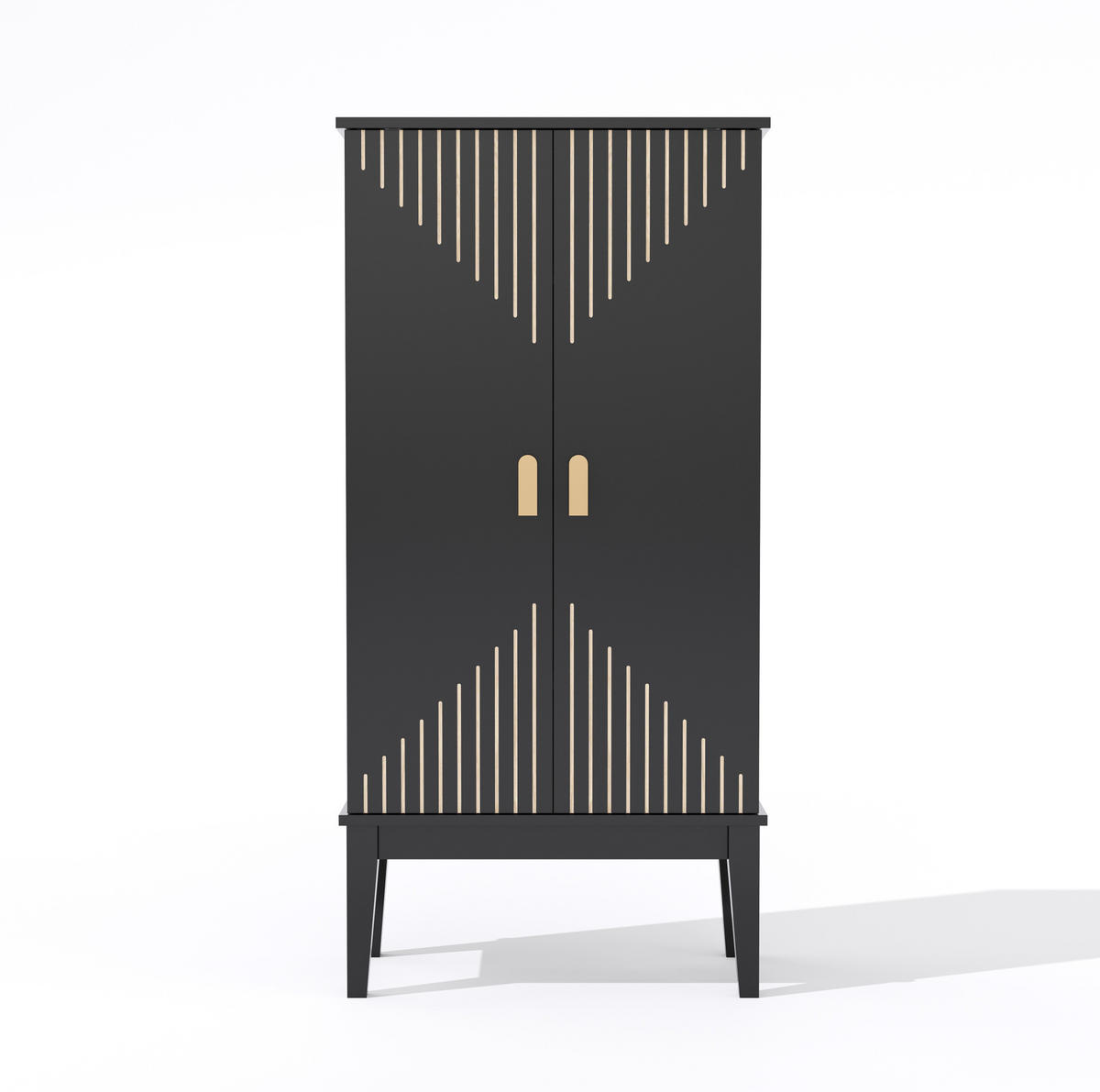 DONJI kuhinjski element, 120/59/30 cm, MDF crni, s 5 polica i prostorom za odlaganje u vratima - crna, drvni materijal (59/120/30cm) - BEAOK