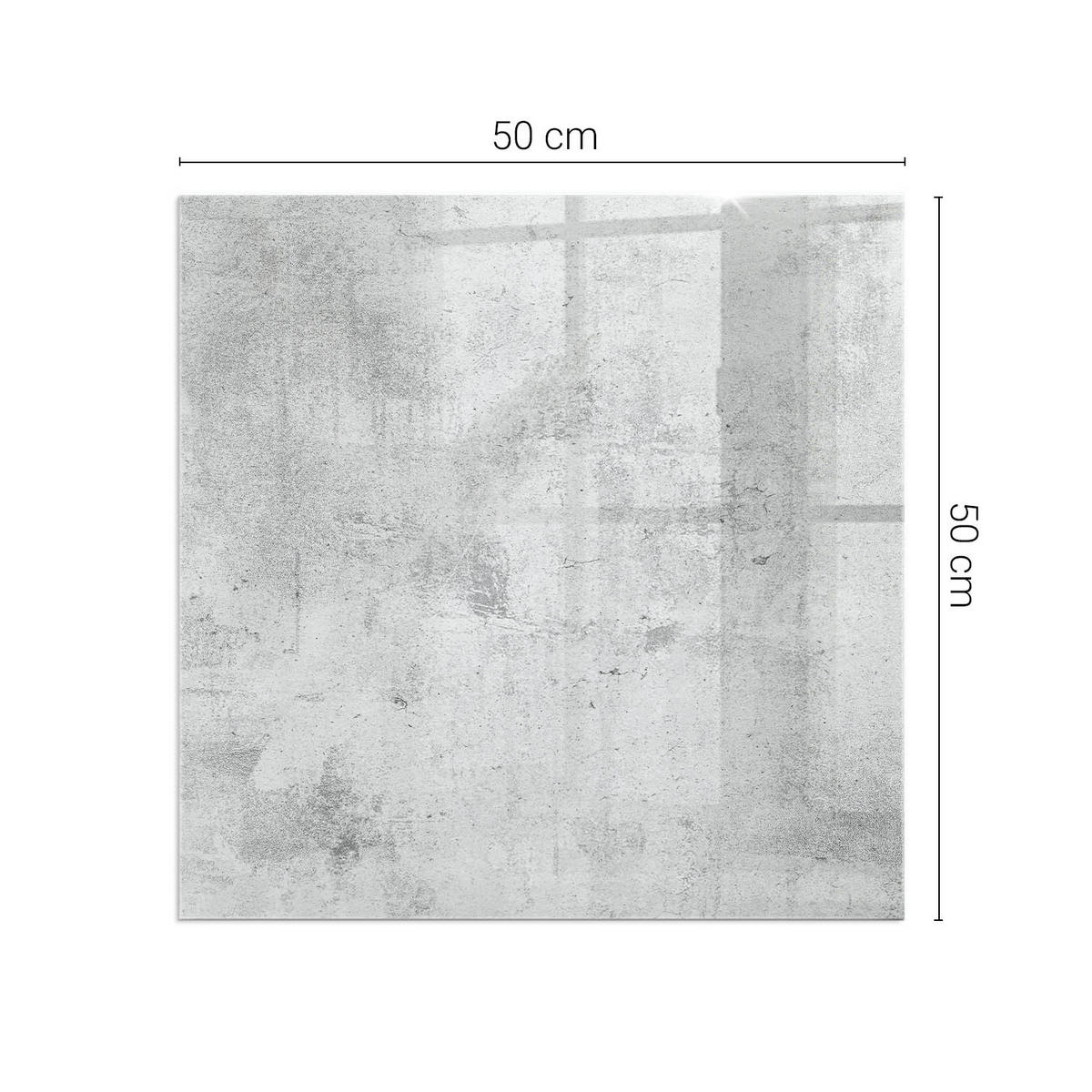 GLASPLATTE für Kamin 50 × 50 cm Grau - Grau, Glas (50/50/0.4cm) - ArtPrintCave