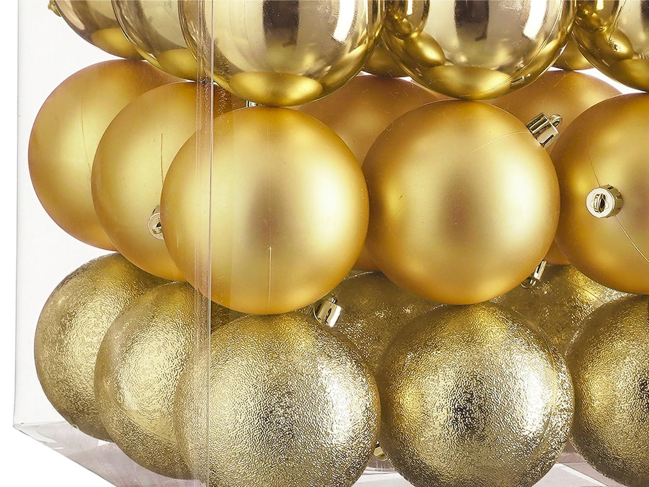 LAALU CHRISTBAUMKUGEL-SET 27 Stück Ornamenten: rund gold mix 8 cm - Goldfarben, Kunststoff (35/35/35cm) - LAALU
