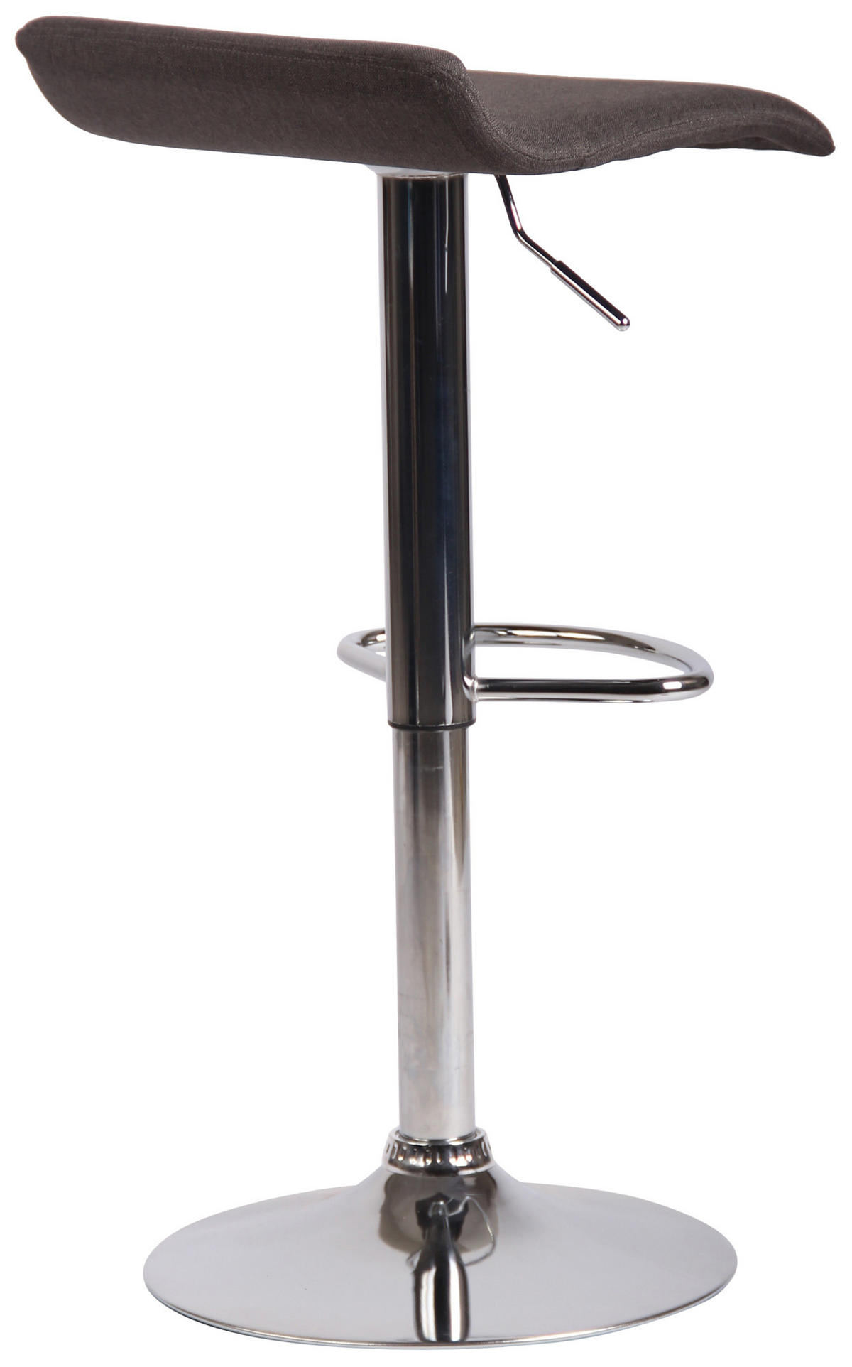 BARHOCKER Stoff dunkelgrau - Chromfarben/Dunkelgrau, Textil/Metall (36/63/39cm) - CLP