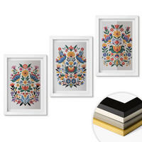 WANDBILDER 3er-Set - 20x30 cm Weißer Rahmen - Blumenmuster in intensiven Farben - Weiß, Kunststoff (20/30cm) - ArtPrintCave