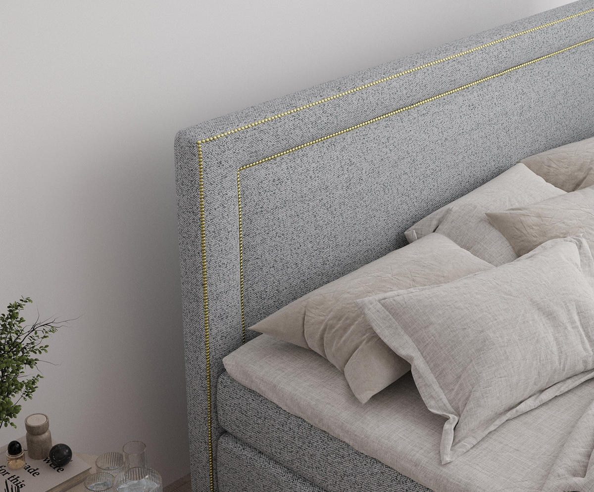 BOXSPRINGBETT Luxora Grau 200/200 cm - Schwarz/Grau, Holz/Holzwerkstoff (200/200cm) - Maison de Reve