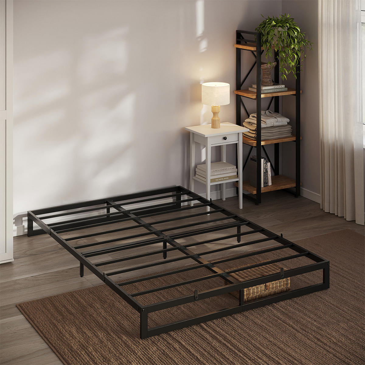BETTGESTELL Lenora, Schwarz, 140x200 - Schwarz, Metall - VitaliSpa