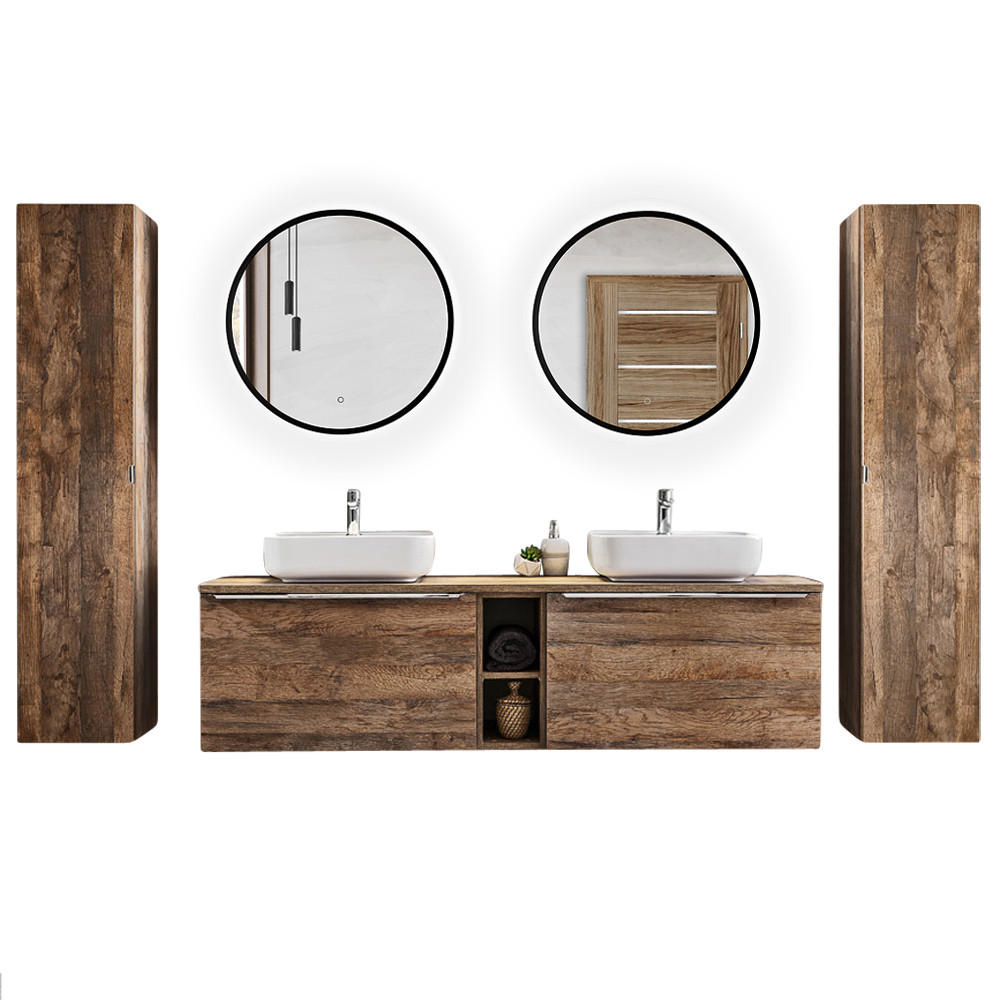 Lomado Badmöbel-Set Braun 270x200x46 cm