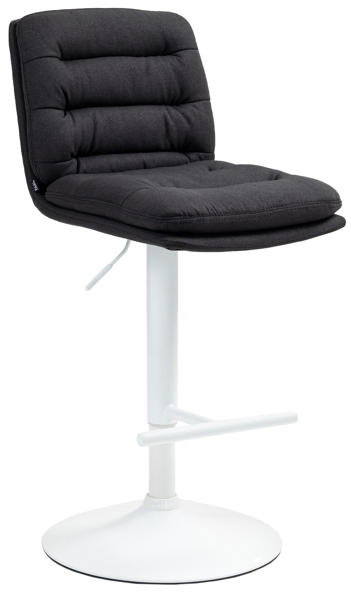BARHOCKER TURIN Schwarz Stoff Weiß - Schwarz, Textil/Metall (42/94/56cm) - DELUKE