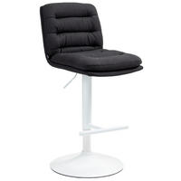BARHOCKER Stoff schwarz - Schwarz/Weiß, Textil/Metall (42/94/56cm) - CLP