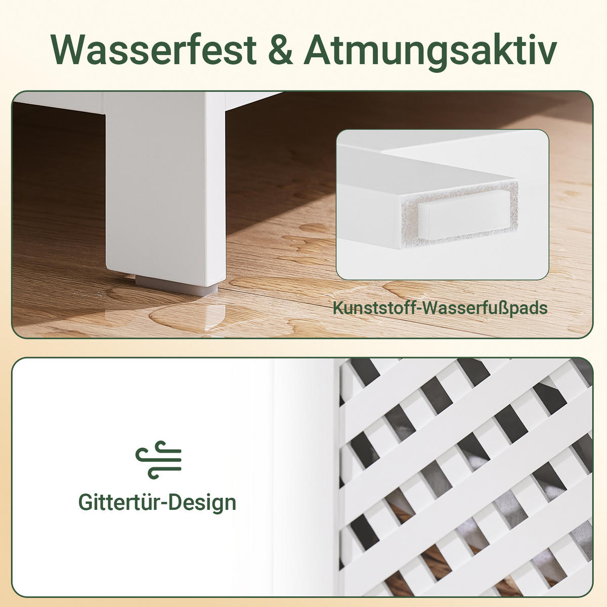 WASCHBECKENUNTERSCHRANK Weiß 80x31,5x60,5cm - Weiß, Holzwerkstoff (80/31.5/61.5cm) - SoBuy