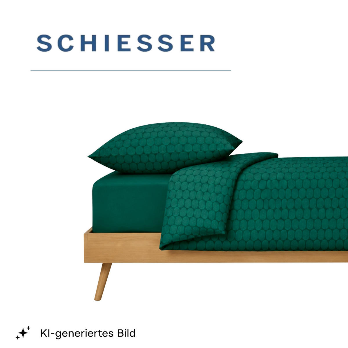 BETTWÄSCHESET Drops - Feinbiber - 2-teilig - 135x200 cm - Smaragd - Smaragdgrün, Textil (135/200cm) - SCHIESSER