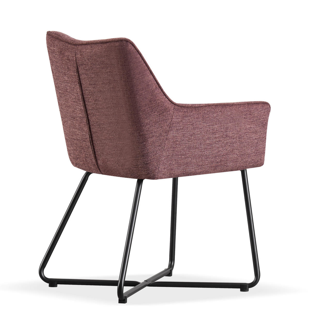 ARMLEHNSTUHL BREIGHT Merlot 2 Stück - Rotbraun, Textil/Metall (56/83/59cm) - B&D Home