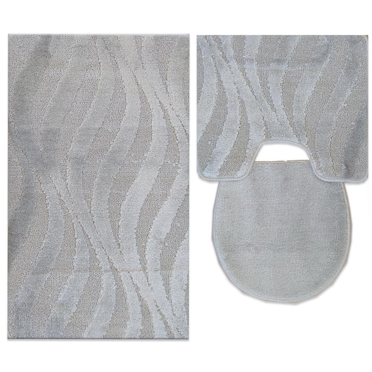 BADEMATTE Set 3 tlg GRAU - Grau, Textil (60/100cm) - ROLFNERS