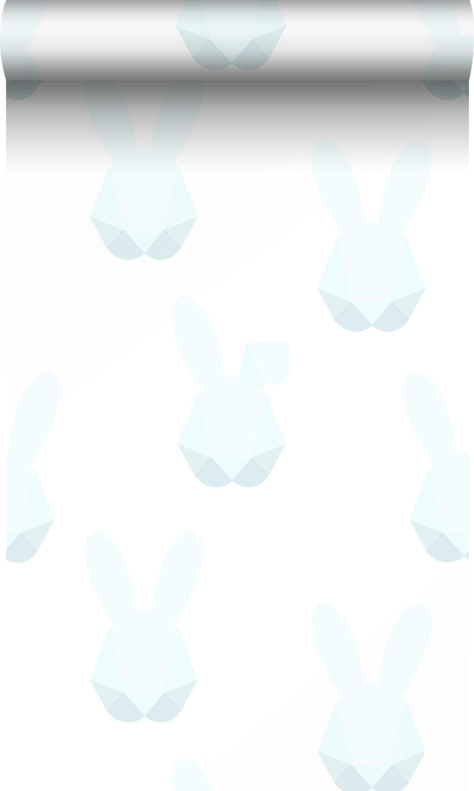 TAPETE Origami Kaninchen 53 cm x 10.05 m - Blau, Papier (53/0.1cm) - Origin Wallcoverings