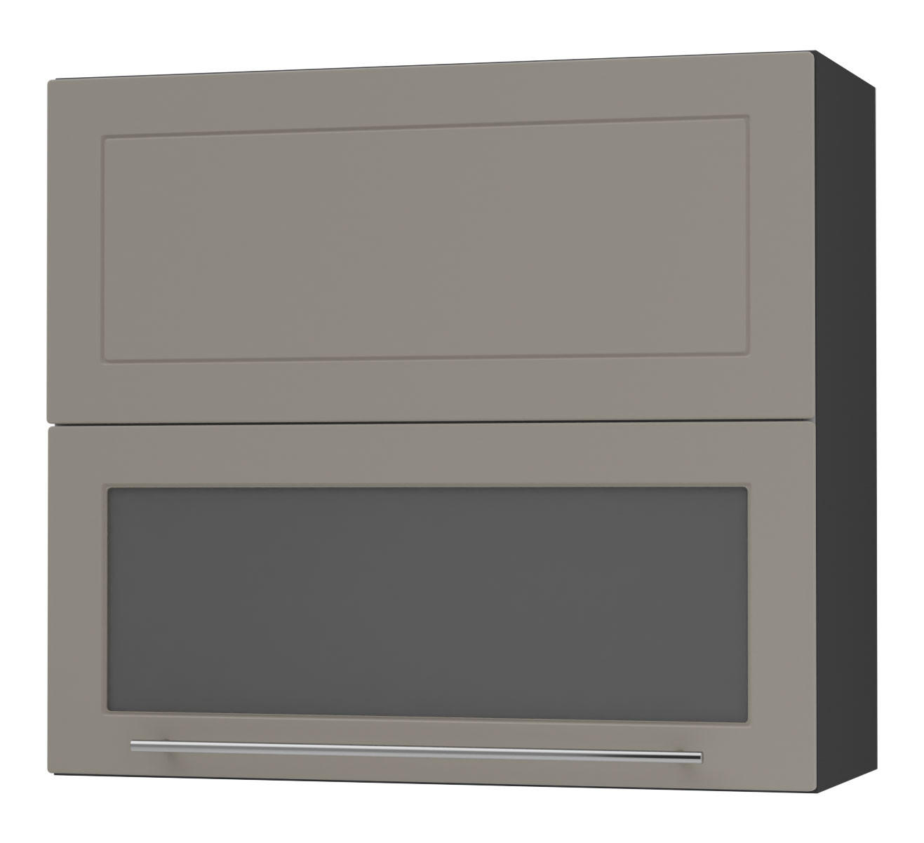 KÜCHENHÄNGESCHRANK Kvantum W8BS/80 Beige Matt / Schwarz Matt 80 / 32,5 / 72cm - Beige/Schwarz, Holz/Holzwerkstoff (80/72/32.5cm) - Feldmann-Wohnen