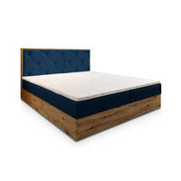 BOXBETT FOSCO 140x200 cm mit Matratze und Topper - Blau - Blau, Holz (140/200cm) - MASSENO