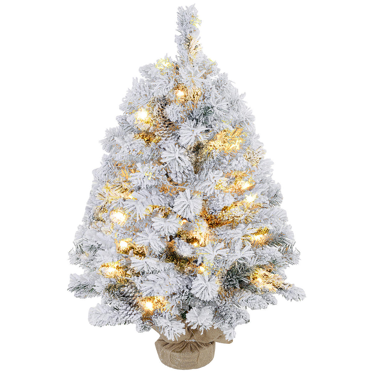 WEIHNACHTSBAUM DE-41574 LED-Lichter, Schneezweige, 92 cm - Grün, Kunststoff (92cm) - ComfortXL