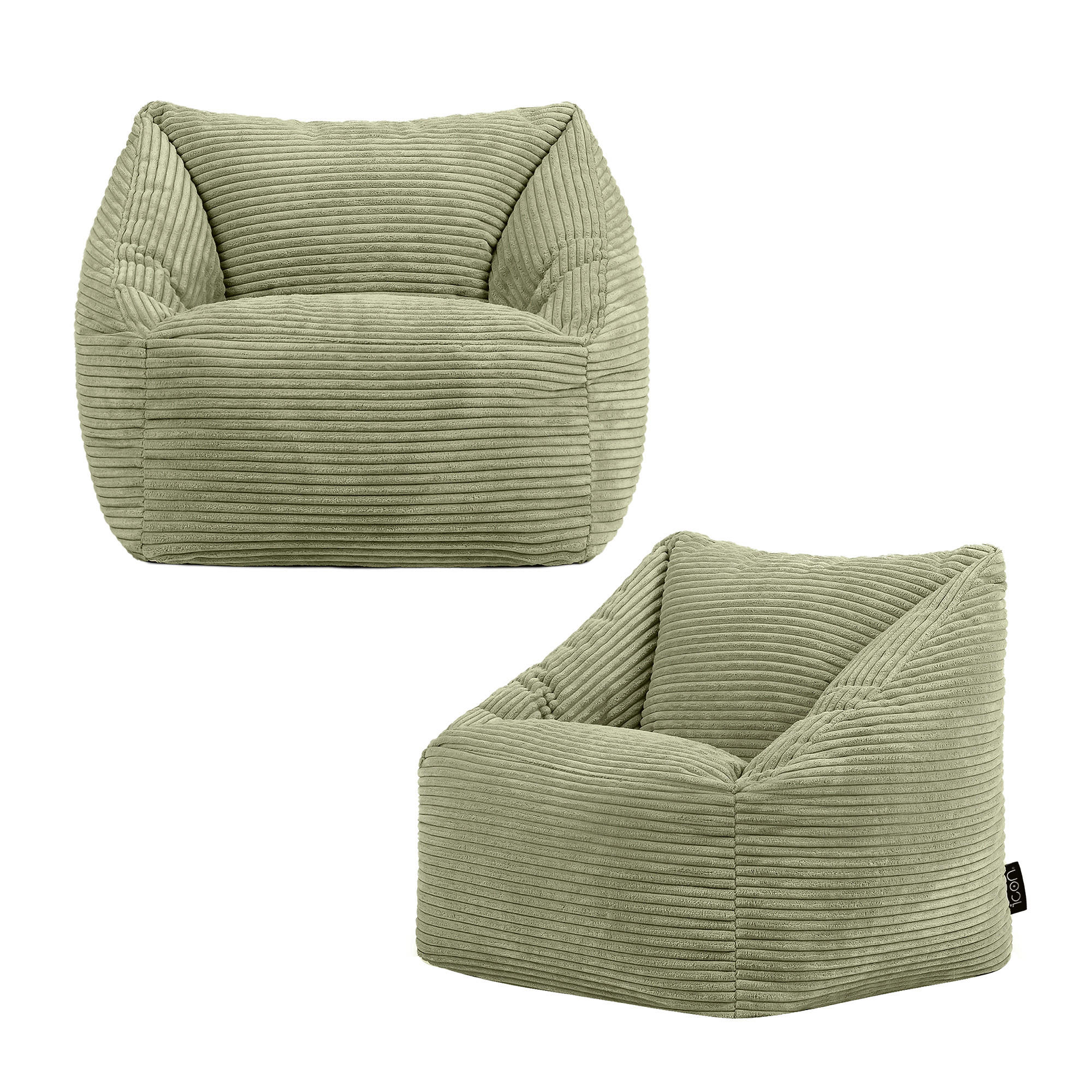 SITZSACK Flauschig für Kinder 2-tlg. - Salbeigrün/Grün, Textil (55/44/55cm) - icon