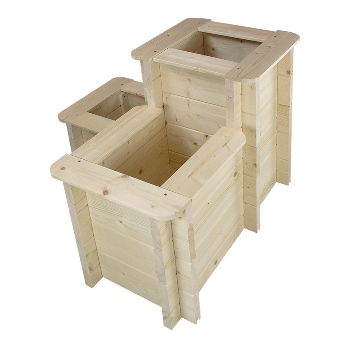 HOCHBEET HOLZ - 78x78xH59 cm - M622 - Beige, Holz (78/59/78cm) - Timbela