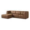 ECKSOFA Links Kunstleder Braun - Schwarz/Mokka, Holzwerkstoff/Kunststoff (266/175cm) - Makamii