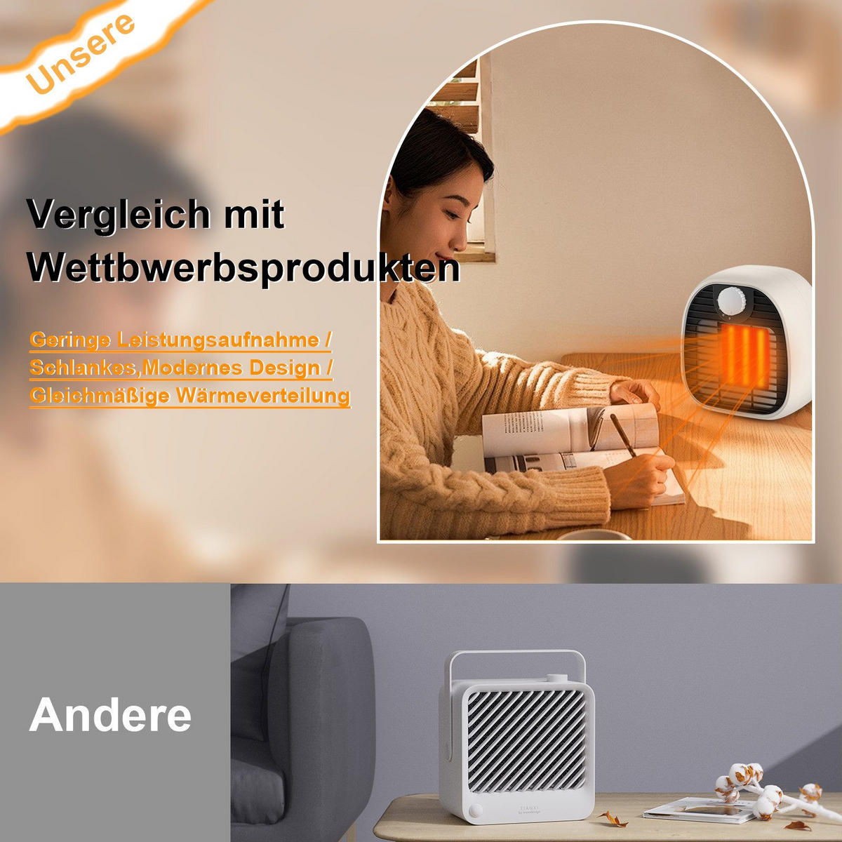 HEIZUNGSLÜFTER Feuerfänger - Weiß, Kunststoff (19/13.5/20cm) - Nettlife