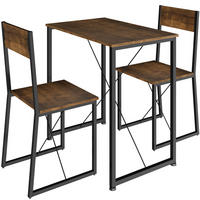 SITZGRUPPE Margate,mit höhenverstellbaren Kunststofffüßen,Industrial Holz dunkel, rustikal - Rostfarben, Holzwerkstoff (80/90/138cm) - tectake