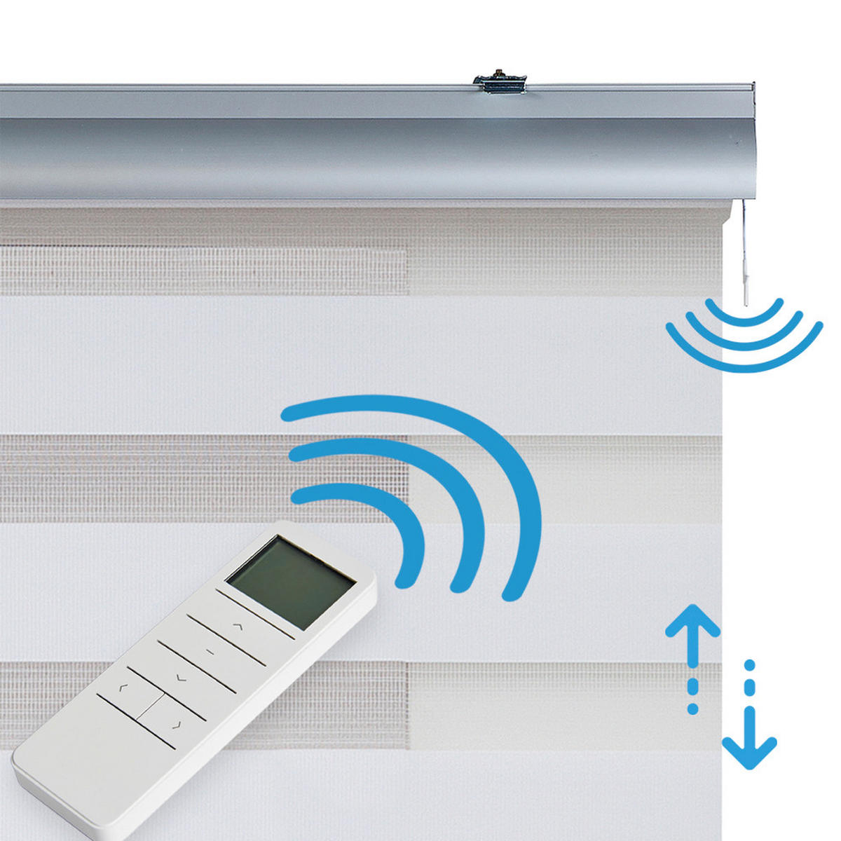 DOPPELROLLO Motorisiertes Weiß 200x250 cm - Weiß, Kunststoff (200/250cm) - STORESDECO
