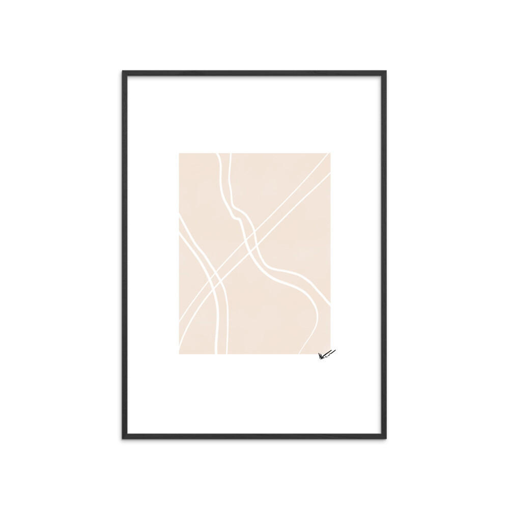 POSTER mit Rahmen N. Atelier - Route - Schwarz/Naturfarben, Holz/Papier (50/70cm) - Poster&Frame
