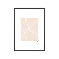 POSTER mit Rahmen N. Atelier - Route - Schwarz/Naturfarben, Holz/Papier (50/70cm) - Poster&Frame