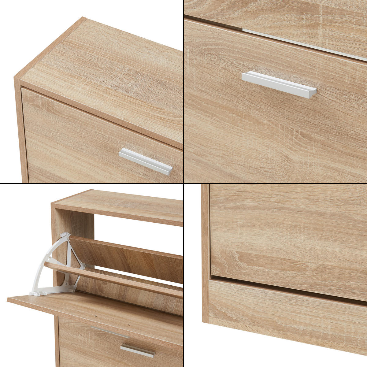 SCHUHSCHRANK Sykkylven - Sonoma Eiche, Holzwerkstoff (63/81/24cm) - [en.casa]