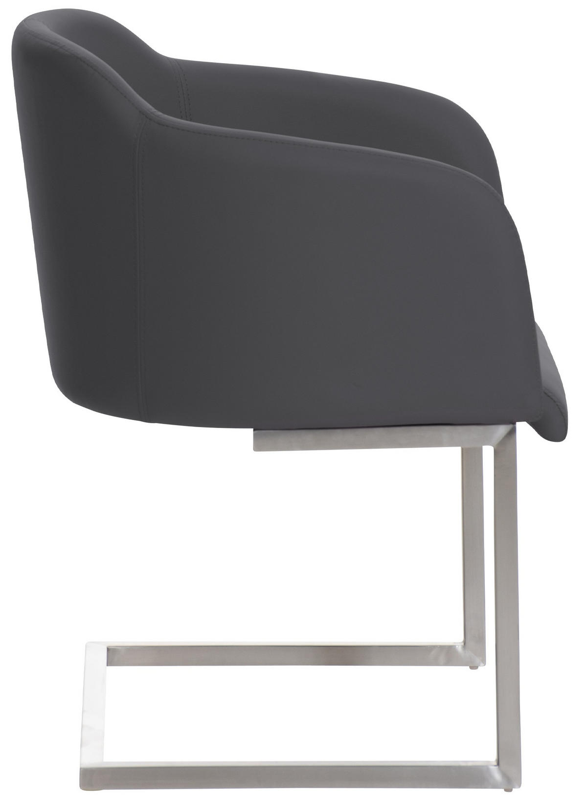 SCHWINGSTUHL Lederlook Grau - Edelstahlfarben/Grau, Textil/Metall (45/84/52cm) - CLP