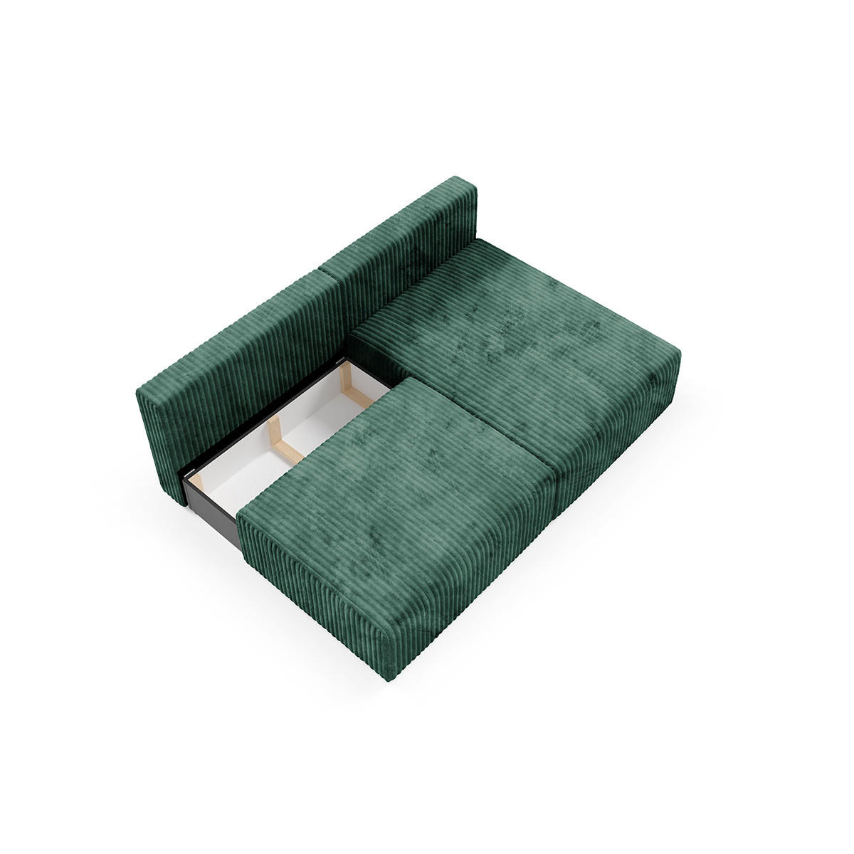ECKSOFA Angela 3 Sitzplätze Tannengrün - Grün, Holz (210/149cm) - Petits-meubles
