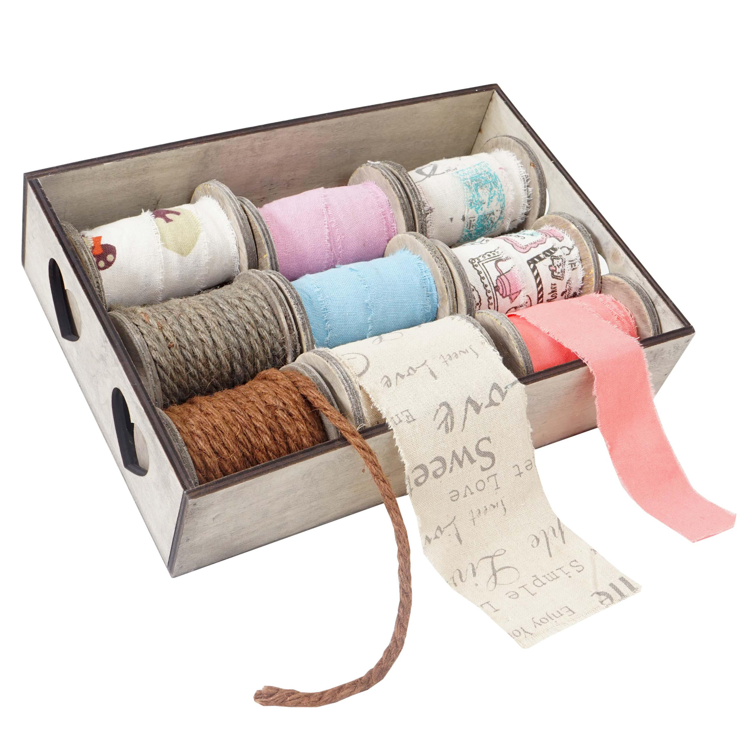 DEKO-BOX BÄNDER 9 ROLLEN Multicolor 9er-Set - Multicolor, Textil (33/8/24cm) - MCW