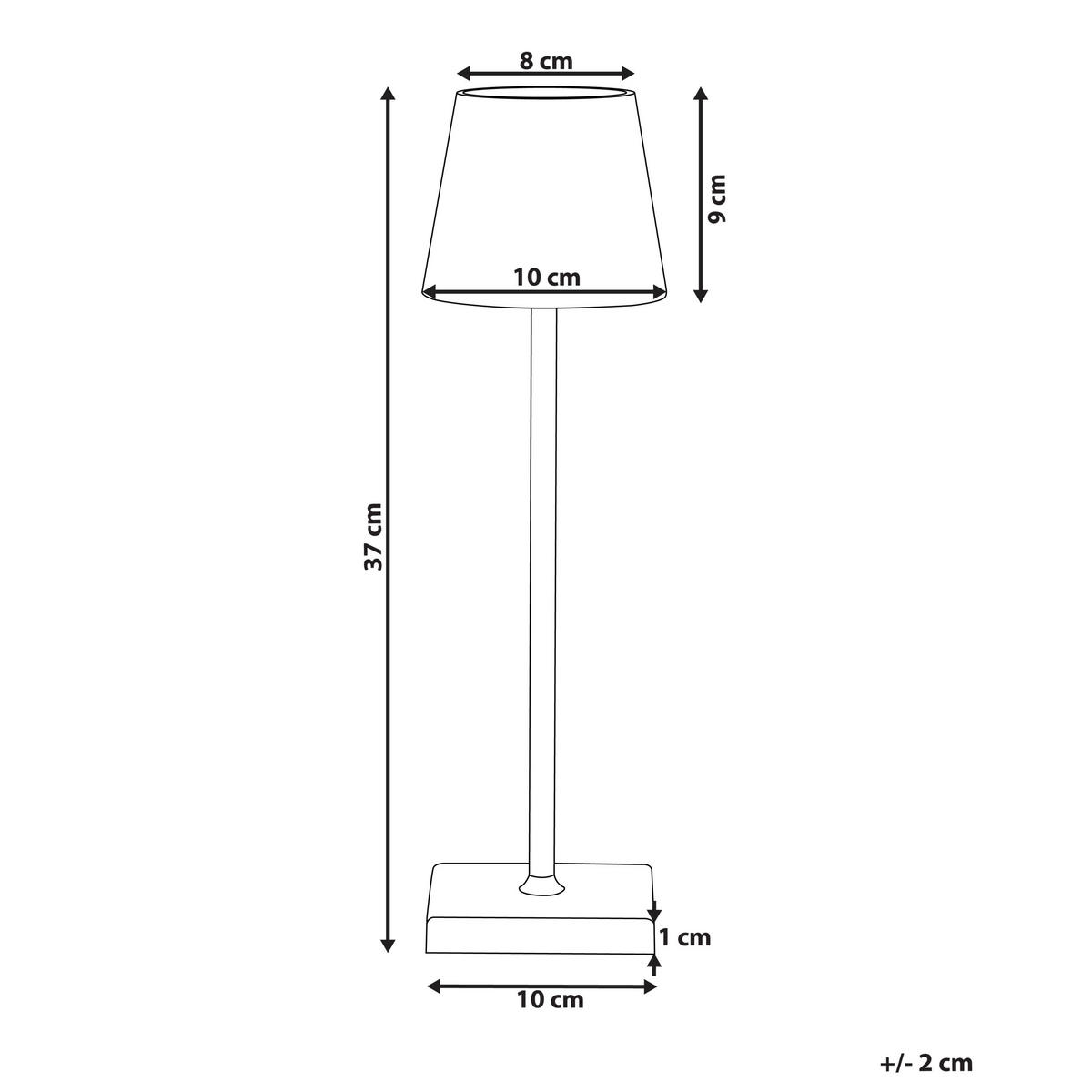LED-TISCHLEUCHTE Grau Valira - Grau, Metall (10/10/37cm) - Beliani