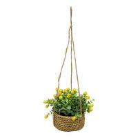 KUNSTROSE hängend Musa Gelb Ø 15 cm, 42 cm - Gelb, Kunststoff (42cm) - Atmosphera Createur d´interieur