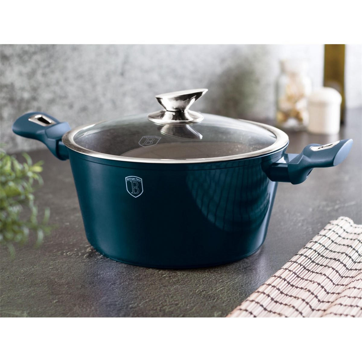 TOPF Blau 24/24/11.4 cm BH1879 - Blau, Metall (24cm) - Berlinger Haus