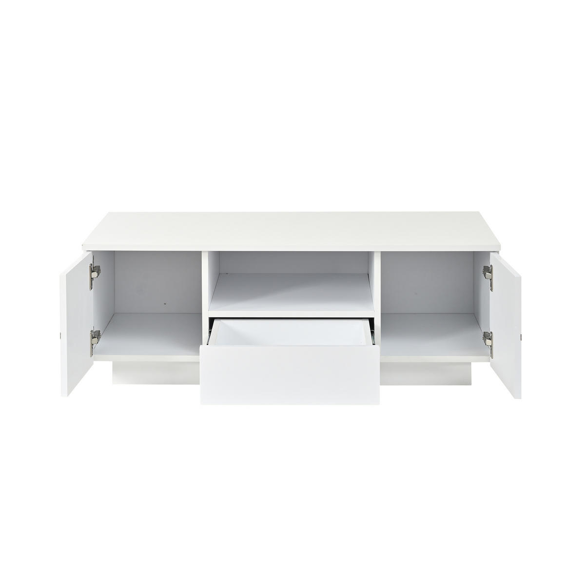 KLUB-STOLIĆ 100/50/35,5 cm s LED rasvjetom i prostor za pohranu u bijeloj boji - bijela, drvni materijal (50/100/35.5cm) - CHICFURN