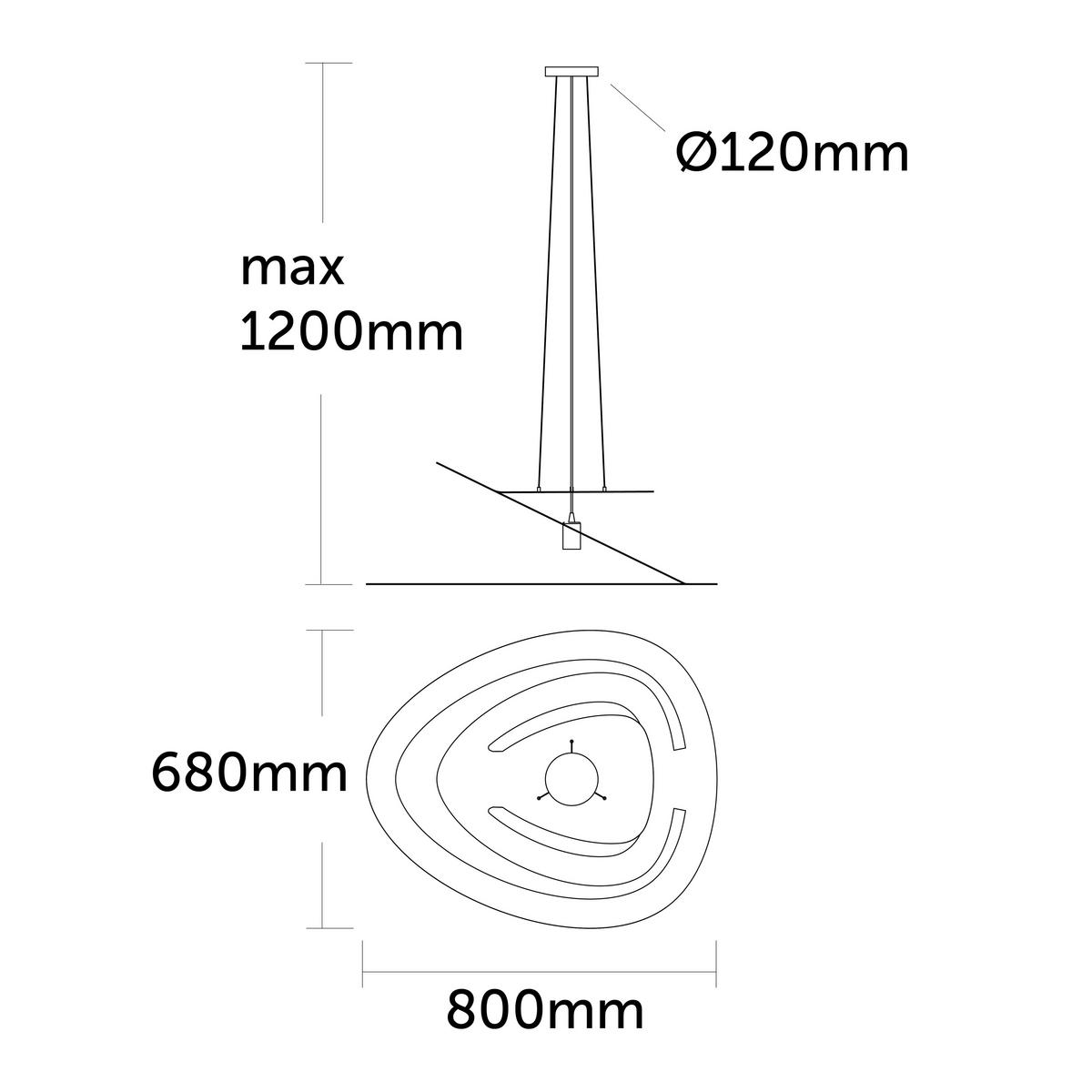 HÄNGELEUCHTE Dilate - Schwarz, Metall (68/80/28cm) - Lumicom