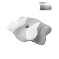 NACKENKISSEN ，Ergonomisches , 60x40x13cm - Hellgrau/Weiß, Textil (60/40cm)