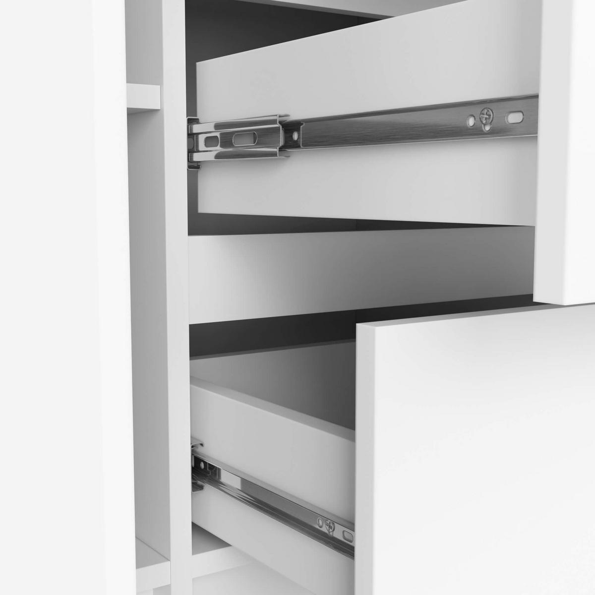 KOMMODE K100 3 Schubladen, 101x76x35 cm, Weiß - Weiß, Holz (101/76/35cm) - Milordbikes