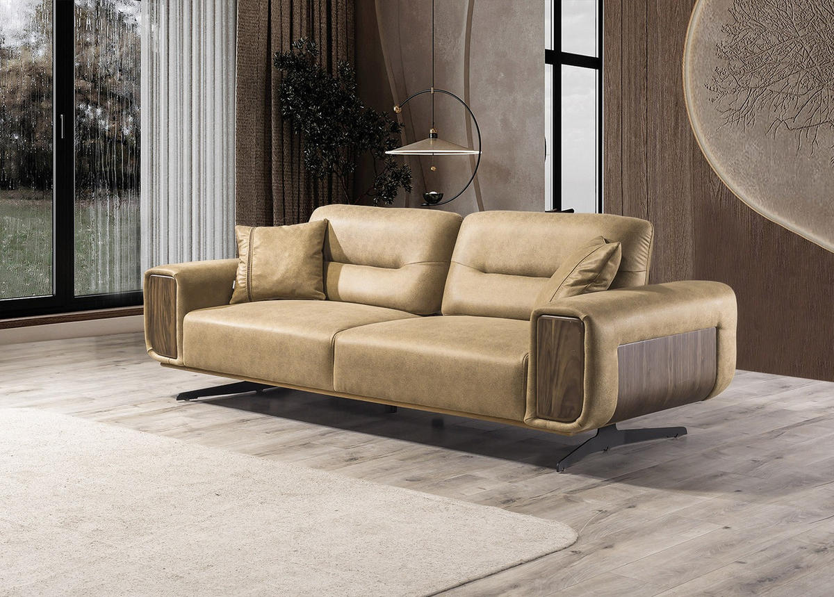 SITZGARNITUR Royal, Braun Stellvariante 3+2+1 - Braun, Leder (240/100/90cm) - Villa Möbel