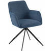ARMLEHNENSTUHL Stoff blau - Blau/Schwarz, Textil/Metall (56/81/62cm) - CLP