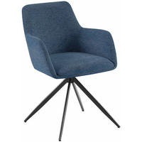 ARMLEHNENSTUHL Stoff blau - Blau/Schwarz, Textil/Metall (56/81/62cm) - CLP
