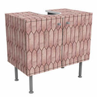 WASCHBECKENUNTERSCHRANK Fischschuppen Muster Fliesen Rosa 60/55/35 cm - Rosa, Holzwerkstoff (60/55/35cm) - Bilderwelten
